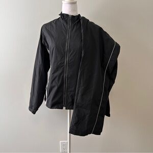 Women’s Windbreaker Set Black Reflective Jacket Size Small Pants Size Medium